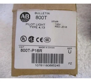 NIB Allen Bradley Bulletin 800T Pilot Light Type 4, 13   800T-P16R    Ser U - Picture 1 of 3