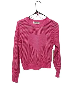 Nuevo con etiquetas Pullover Corazón Pullover Sin Límites Talla XS Rosa Malla Manga Larga Cuello Redondo Foto 1 de 4