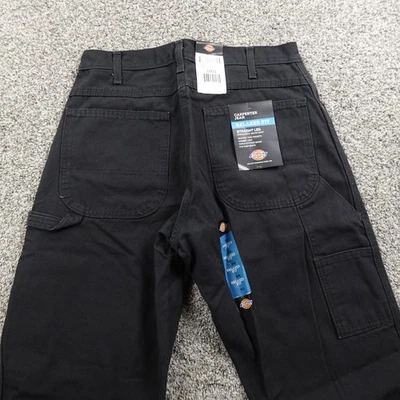NEW Dickies Pants Mens 32X32 Black Carpenter Jean Cargo Utility Duck Canvas Work - Image 1 of 4