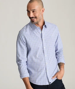 UNTUCKit Durif WF Size 2XL Blue/White Check Long Sleeve Button Down Shirt - Picture 1 of 12