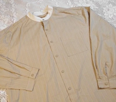 NUEVO CON ETIQUETAS Camisa Occidental Scully Para Hombres Marrón Patrón Cuello Alto Botón Lg Foto 1 de 4