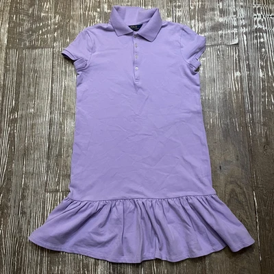 Polo Ralph Lauren Niñas Morado Talla XL Uniforme Vestido Foto 1 de 4