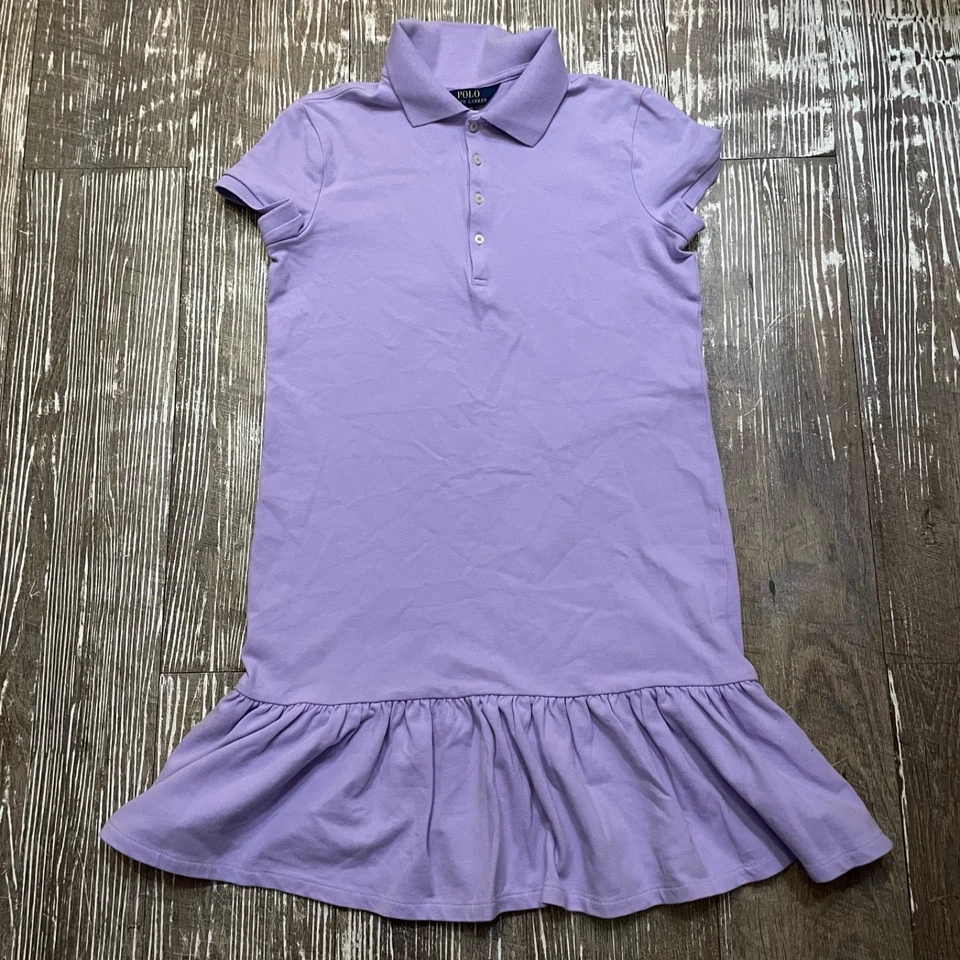 Polo Ralph Lauren Niñas Morado Talla XL Uniforme Vestido Foto 1 de 4