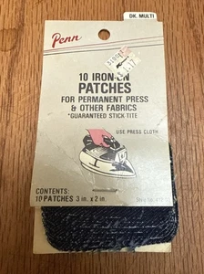 Vintage Denim Iron-on Patches (10) Penn Brand New 3”x2” Permanent Press Actual 8 - Picture 1 of 5