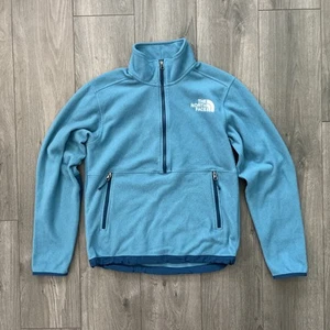 The North Face Mens S 1/4 Zip Fleece Pullover Sweater Turquoise - Picture 1 of 8