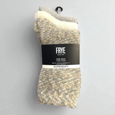 Frye Crew Socks 3 PAIR Women's 5-10 Shoe Size SUPERSOFT Neutral Mix New With Tag - Image 1 of 4