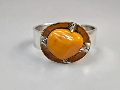 Handarbeit Schmuck aus weiss Bernstein Armband Silber 925 - Bild 1 von 4