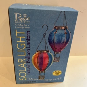Neu im Karton Heißluftballon Solar Laterne SM - Regenbogen Regal Kunst & Geschenk automatisch - Bild 1 von 7