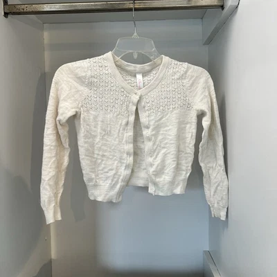 Suéter Cherokee Niñas Talla 7/8 Tejido Blanco Abotonado Foto 1 de 3