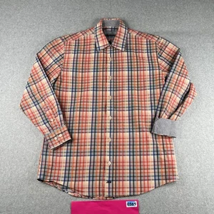 Johnston & Murphy Shirt Medium Colorful Plaid Tailored Button Up Long Sleeve Men - Picture 1 of 10