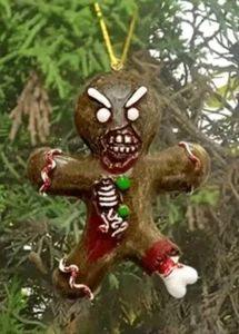 Zombie Lebkuchenmann Christbaumschmuck zum Aufhängen Grusel Horror Plätzchen - Bild 1 von 2