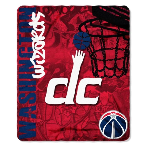 Washington Wizards NBA Northwest 50"x60" Hard Knocks Fleece Throw Blanket FREE Cover
