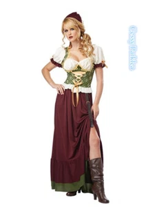Oktoberfest Ladies German Beer Maid Bavarian Girl Renaissance Wench Long Costume - Picture 1 of 2