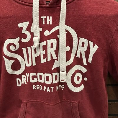 Superdry Sudadera con Capucha Roja Vintage Talla Mediana GROSA SUDADERA CON CAPUCHA Foto 1 de 4