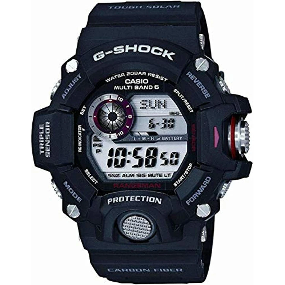 Casio G-Shock Rangeman GW-9400J-1JF 53.5 mm Black Resin Case with Black Rubber Strap Men’s Wristwatch