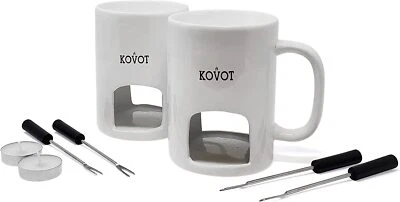 KOVOT Personal Ceramic Fondue Mugs (Set of 2) Black or White - Image 1 of 4