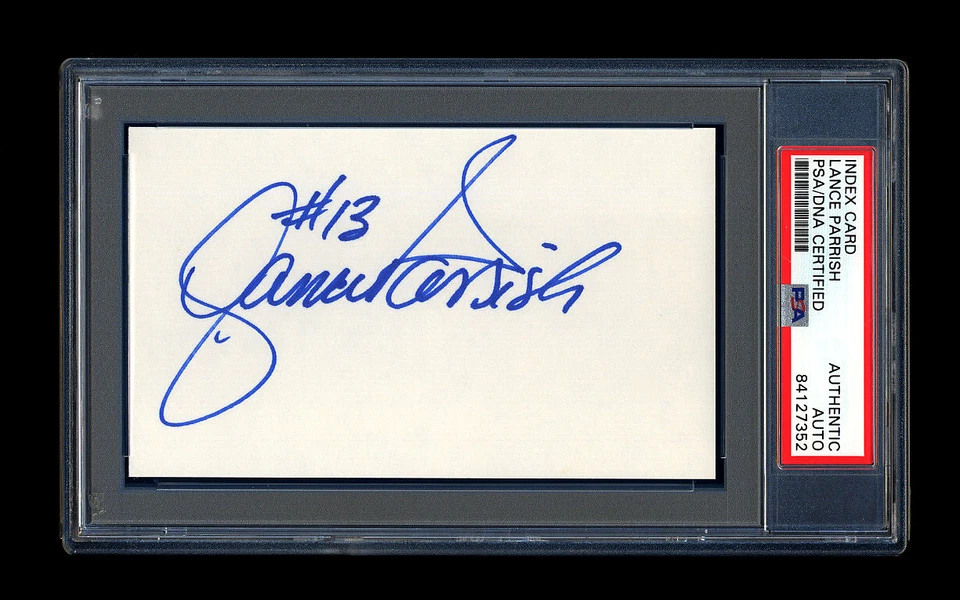 LANCE PARRISH SIGNED INDEX CARD PSA/DNA AUTOGRAPHED 1984 DETROIT TIGERS WSC - Image 1 of 1