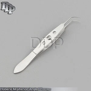 HABERLE MCPHERSON MICRO SUTURE TYING ANGLED FORCEPS SMOOTH OPTHALMIC INSTRUMENTS - Picture 1 of 3