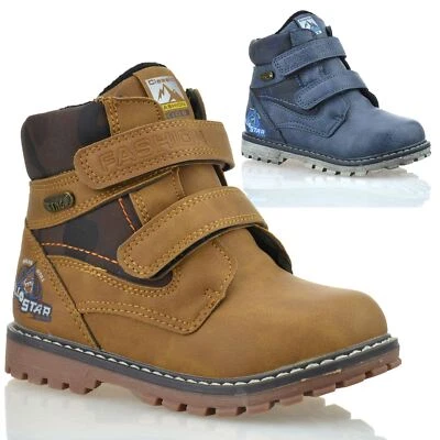 Boys Kids Infants Zip Up Casual Walking Warm Fur Winter Ankle Boots Shoes Size - Image 1 of 4