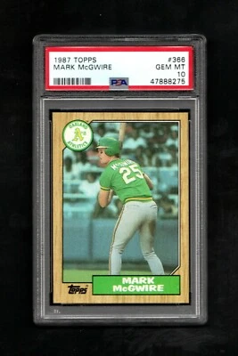 1987 Topps Mark McGwire #366 ~~ No Proyecto 2020 ~ Un verdadero PSA 10 gemas ¡Como nuevo!    Foto 1 de 2