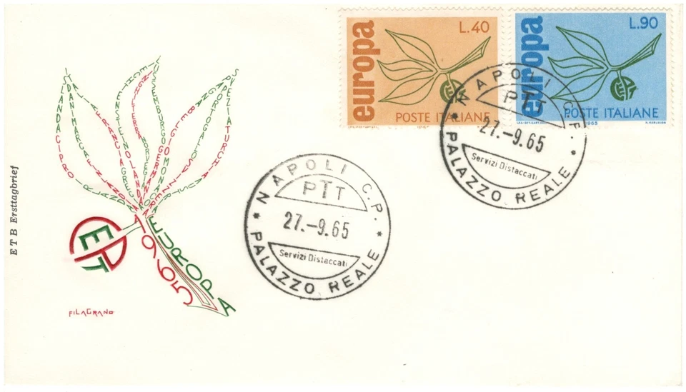 ITALY EUROPE TREES  LEAVES FDC ILLUSTRATED COVER EUROPA CEPT  LOT(ITALIA 46) - Image 1 of 1