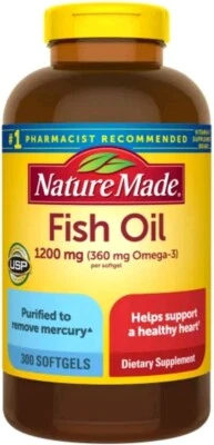  Fish Oil 1200 mg, 300 Softgels, Omega 3 - Изображение 1 из 2