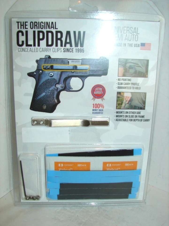 * Clip de cinturón universal semiautomático CLIPDRAW oculto IWB para semiautomáticos Foto 1 de 2