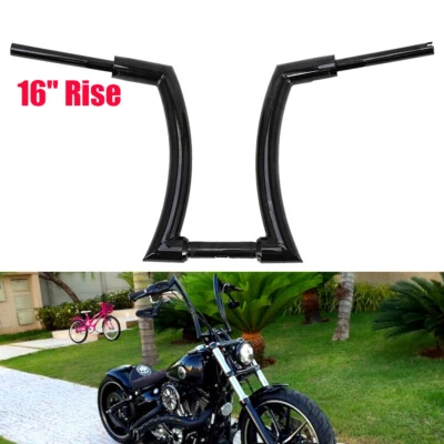 Manillar de suspensión de 16" Rise Ape apto para Harley Sportster XL 883 1200 Softail Dyna Foto 1 de 4