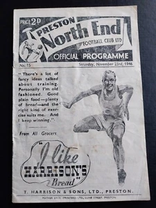 PRESTON NORTH END v WOLVERHAMPTON WANDERERS 1946/7 - Picture 1 of 3