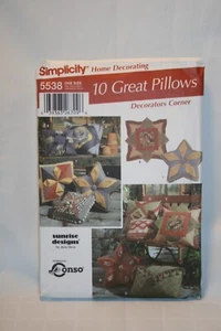 Simplicity Sewing Pattern 5538 - Decorative Pillows - Picture 1 of 2