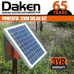 12km Solar Power Electric Fence Energiser Energizer 1.2J DAKEN 3YR Warranty - Picture 1 of 6