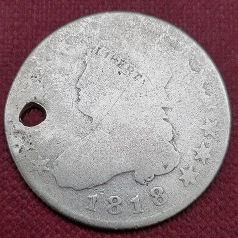 1818 Capped Bust Quarter 25c Circulated Details #60250 Cover