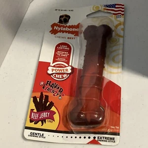 Juguete para masticar perros Nylabone sabor frenesí poder carne seca, 1 cada uno/mediano/lobo (1 cuenta - Imagen 1 de 3