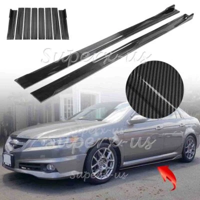 For Acura TL TLX ILX RLX TSX Carbon Fiber Side Skirt Splitter Extension Rocker Foto 1 de 4