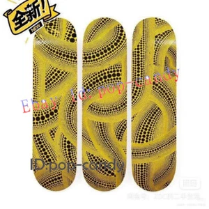 3 piezas Yayoi Kusama Negro PUNTOS Amarillo Monopatín Tabla de Arce Hogar Decoración de Pared - Imagen 1 de 2