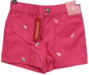 2010 Gymboree Popsicle Party Shorts sz 5 Pastel Pink Pockets Embroidery Adjustab - Picture 1 of 4