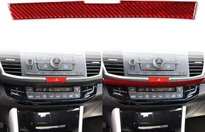 Red Real Carbon Fiber Dash Central Trim Cover Fits 13-17 Accord - Picture 1 of 7
