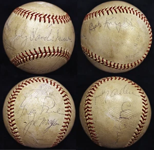 🔷 MULTI SIGNED BASEBALL 6 SPARKY ANDERSON GABE PAUL CHUB FEENEY MORGAN ++ 2 COA - Picture 1 of 12