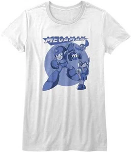 Mega Man Mega Blue Capcom Video Game Women's Fitted T Shirt  - Picture 1 of 3