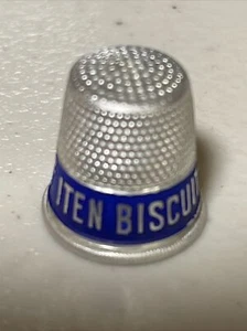 Vtg 30's ITEN BISCUIT CO. Snow White Bakery - Aluminum Advertising Thimble NOS - Picture 1 of 9
