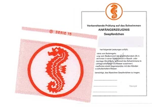 Seepferdchen Frühschwimmerabzeichen 10 Stoffabzeichen & 10 Urkunden Seepferdchen - Bild 1 von 3