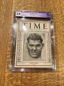 RARE Newsstand TIME Magazine Featuring Jack Dempsey Sept 10, 1923 CGC Grade 2.0 - Picture 1 of 5