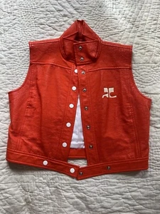 Courreges Vinyl Vest - red orange vintage version, late 80s/90s - Picture 1 of 8