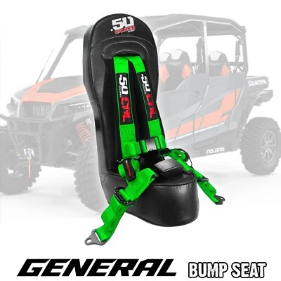 Asiento trasero Polaris General de 4 plazas y arnés verde de 4 puntos estilo coche hebilla Foto 1 de 4