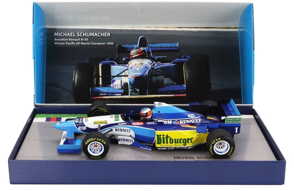 MODELLO AUTO 1:18 MINICHAMPS F1 BENETTON RENAULT B195 SCHUMACHER PACIFIC GP 1995 - Immagine 1 di 4