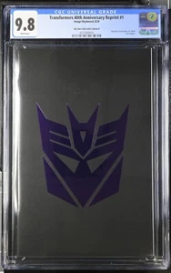 Transformers 40 Aniversario Reimpresión #1 CGC 9.8 BTC B Lámina Logo Decepticon 750 - Imagen 1 de 5