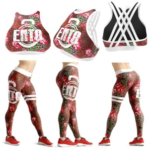 Ento Sublimation Legging Pant Women WOD Bra Yoga Gym Fitness Set Squat Hibiscus - Picture 1 of 16