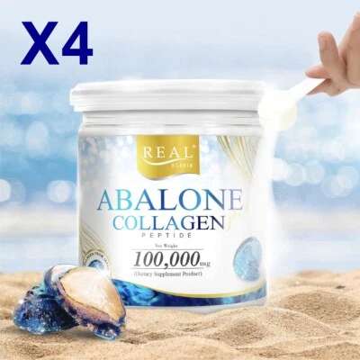 x4 Real Elixir Abulón Colágeno Péptido 100000 mg Piel Firme Nutre Cabello Uñas Foto 1 de 4