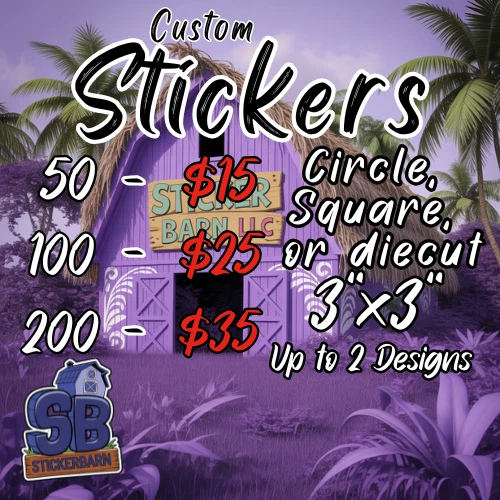 Custom Stickers | Pack of 50 , 100, 200 | FREE SHIPPING - Image 1 of 1
