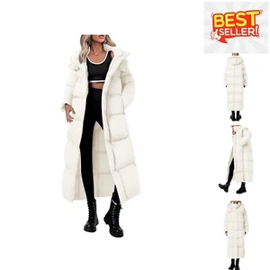 Soft and Warm Women's Long Puffer Coat - Stylish Hooded Winter Jacket - Picture 1 of 8